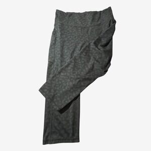 Osodos Sz 2XL Capri Yoga Pants Leopard Print Fitness‎ High Waist Pockets Workout